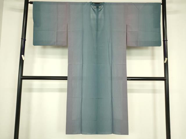 平和屋着物▽道行コート　スリーシーズン　春夏秋　塵除け　縞　ロング丈　正絹　逸品　DABG0728az