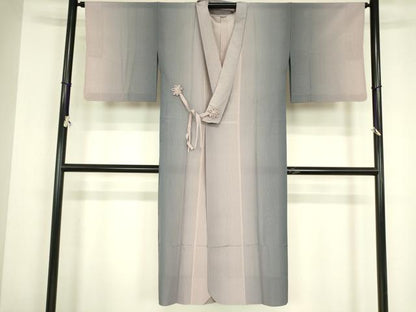 平和屋着物▽道行コート　スリーシーズン　春夏秋　塵除け　縞　ロング丈　正絹　逸品　DABG0729az