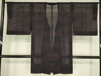 平和屋着物▽道行コート　スリーシーズン　春夏秋　塵除け　花尽くし　ロング丈　正絹　逸品　DABG0730az