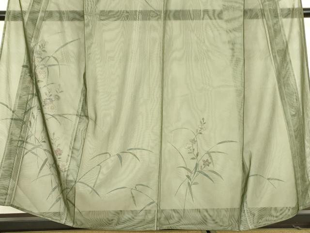 平和屋着物▽訪問着　無双　紗袷　紗×紗　草花文　金彩　正絹　逸品　DABG0735az