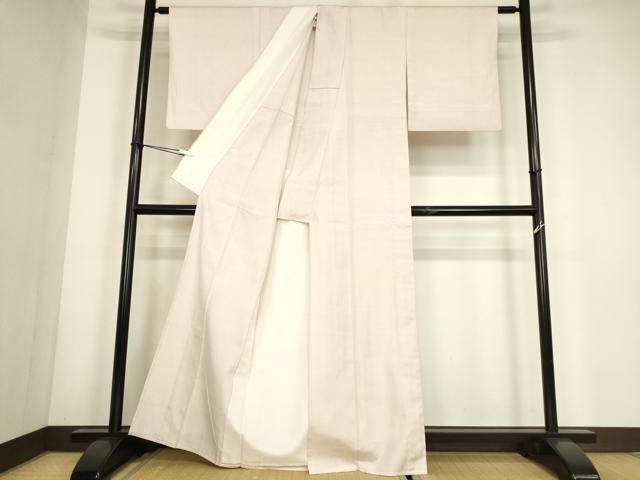 平和屋着物▽上質な紬　単衣　薄桜色　正絹　逸品　DABG0741az