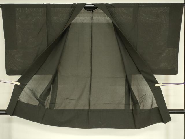 平和屋着物▽男性　黒紋付羽織　スリーシーズン　春夏秋　塵除け　黒地　正絹　逸品　DABG0742az