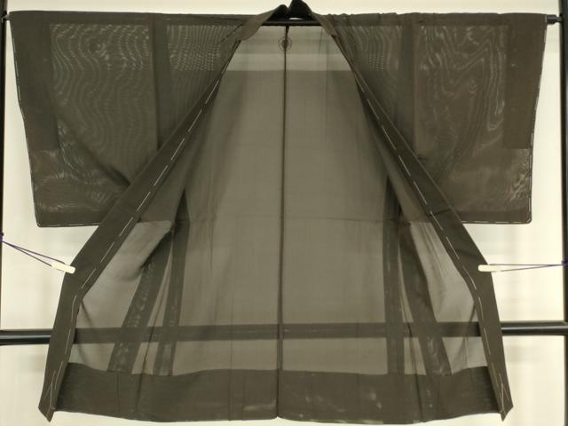 平和屋着物▽男性　黒紋付長羽織　スリーシーズン　春夏秋　塵除け　絽　黒色　正絹　逸品　DABG0747az