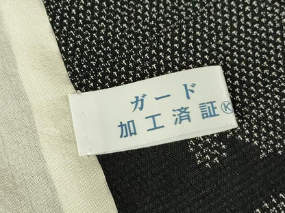 平和屋着物▽本塩沢　単衣　雪輪霞文　正絹　逸品　DABG0748az