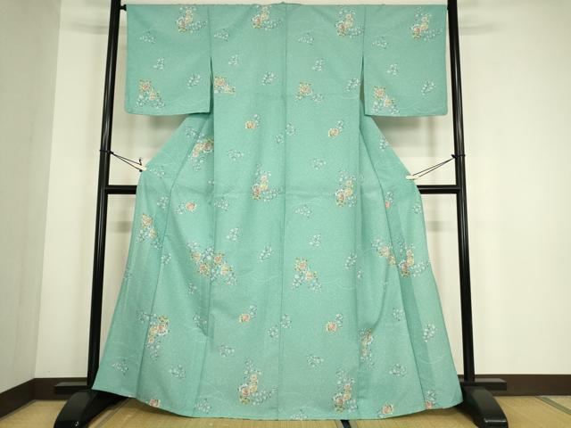 平和屋着物▽小紋　単衣　辻が花　洗える着物　未使用　DABG0759az