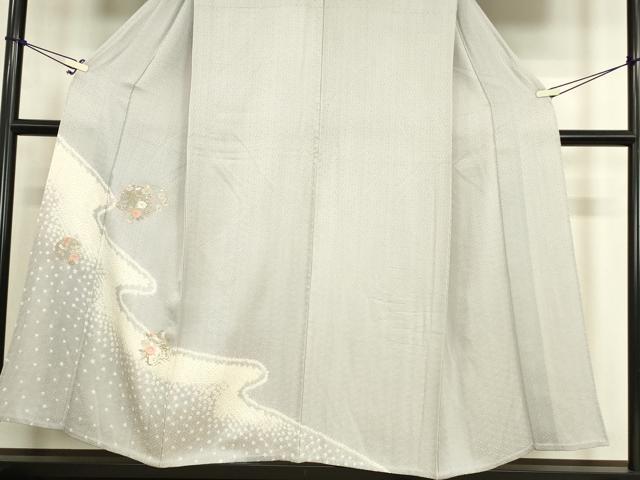 平和屋着物▽中国三大刺繍　スワトウ刺繍　汕頭刺繍　訪問着　単衣　絞り　花丸文　金彩　正絹　逸品　DABG0764az