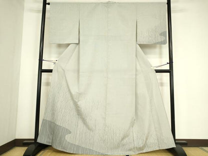 平和屋着物▽本塩沢　訪問着　単衣　やまだ織　樹林文　正絹　逸品　DABG0765az