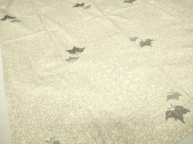 平和屋着物▽本場大島紬　白大島　単衣　桐文　正絹　逸品　DABG0766az