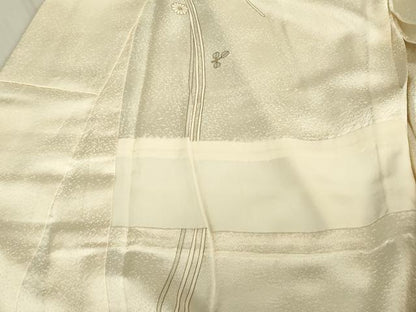 平和屋着物▽訪問着　単衣　舞蝶花文　暈し染め　金彩　正絹　逸品　DABG0768az