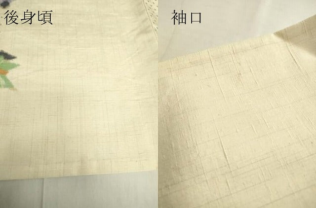 平和屋着物▽上質な紬　単衣　人物文　正絹　逸品　DABG0773az