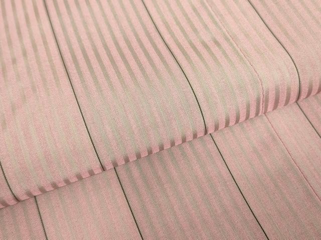 平和屋着物▽道行コート　スリーシーズン　春夏秋　塵除け　縞　反端付き　正絹　逸品　DABG0782az