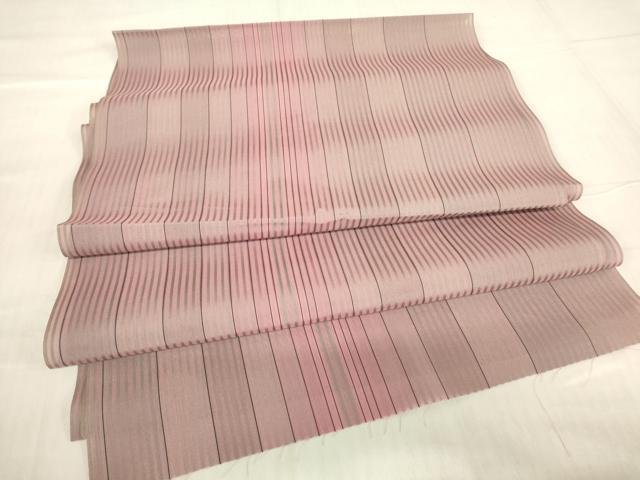 平和屋着物▽道行コート　スリーシーズン　春夏秋　塵除け　縞　反端付き　正絹　逸品　DABG0782az