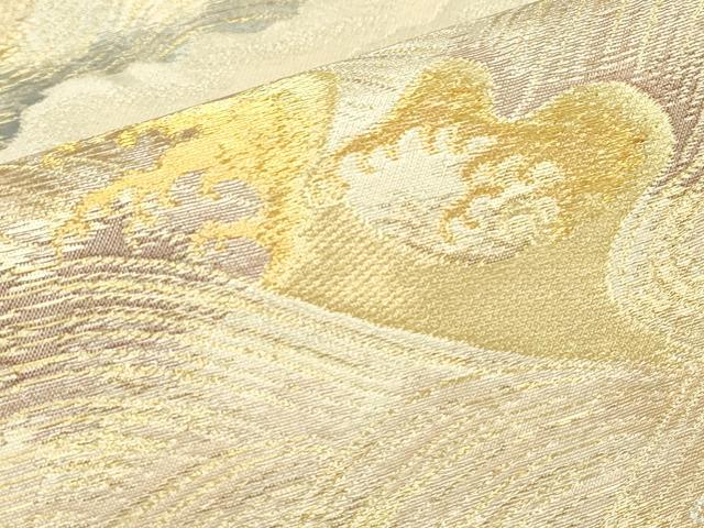 平和屋着物▼西陣　六通柄袋帯　流水文　金銀糸　正絹　逸品　DABG0795az