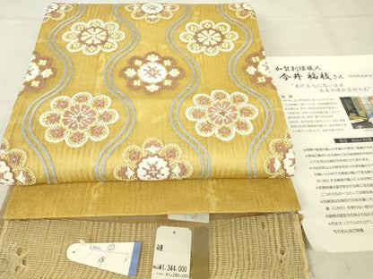 平和屋着物＊夏物 中国三大刺繍 相良刺繍 総刺繍 太鼓柄袋帯 加賀刺繍職人 今井福枝 立涌花文 上代134万円 反端付き 正絹 逸品 DABG0853az