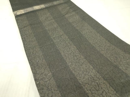 平和屋着物▼両面　六通柄袋帯　切嵌め　霞文　金糸　正絹　逸品　DABG0897az