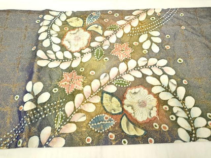 平和屋着物●太鼓柄袋帯　作家物　絞り　辻が花　金糸　正絹　逸品　DABG0902az