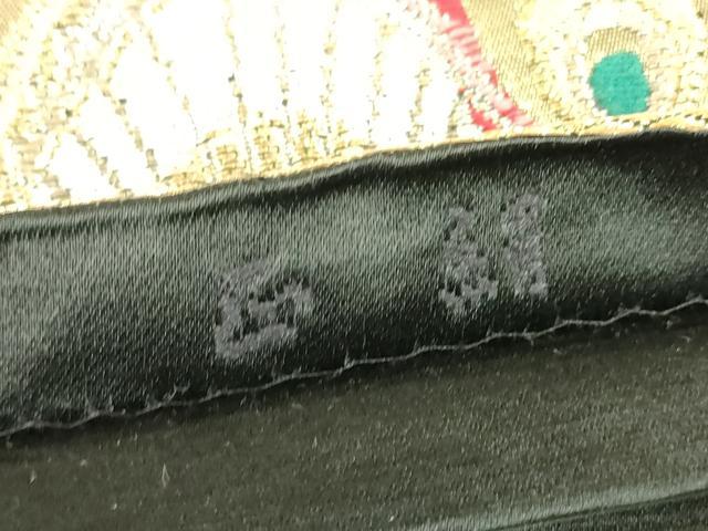 平和屋着物▼六通柄袋帯　孔雀文　黒地　金銀糸　正絹　逸品　DABG0913az