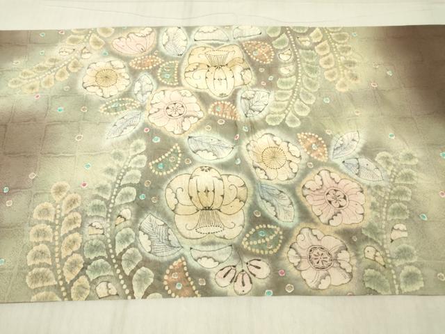 平和屋着物●太鼓柄袋帯　作家物　絞り　辻が花　金通し地　正絹　逸品　DABG0916az