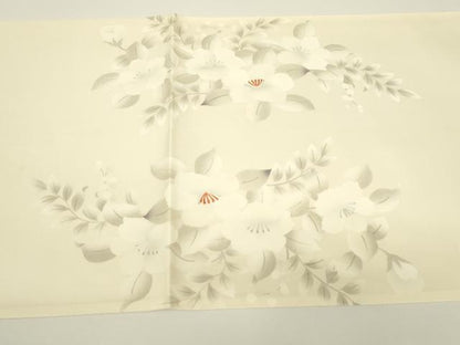 平和屋着物▼太鼓柄袋帯　刺繍　草花文　正絹　逸品　DABG0961az