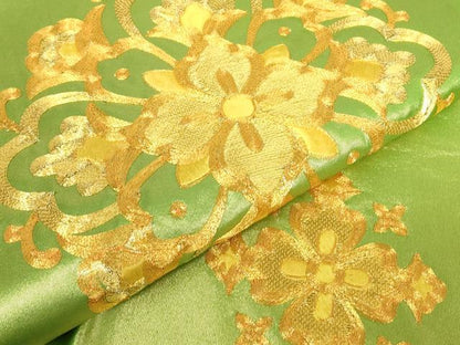 平和屋着物▼総刺繍　太鼓柄袋帯　駒刺繍　正倉院花文　金糸　正絹　逸品　DABG0963az
