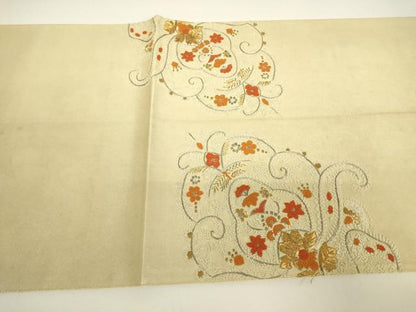 平和屋着物▼中国三大刺繍　相良刺繍　総刺繍　太鼓柄袋帯　正倉院更紗花文　金銀糸　引箔　正絹　逸品　DABG0990az
