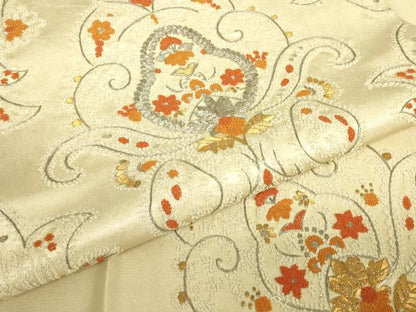 平和屋着物▼中国三大刺繍　相良刺繍　総刺繍　太鼓柄袋帯　正倉院更紗花文　金銀糸　引箔　正絹　逸品　DABG0990az