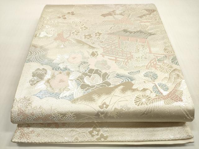 平和屋着物◎六通柄袋帯 平安の四季 プラチナ箔二重織 正絹 逸品 DABG1149xg