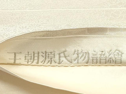 平和屋着物◎太鼓柄袋帯　唐織　王朝源氏物語繪　プラチナ箔　正絹　逸品　DABG1285xg