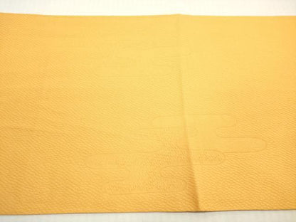 平和屋着物◎九寸開き名古屋帯　エ霞文　山吹色　正絹　逸品　DABG1389xg