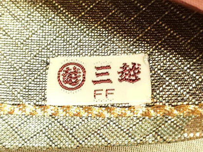 平和屋着物◎六通柄袋帯　道長飛鶴枝花文　金銀糸　三越扱い　正絹　逸品　DABG1439xg