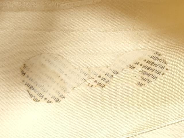 平和屋着物◎西陣　太鼓柄袋帯　総刺繍　駒刺繍　立波梅文　銀糸　正絹　逸品　DABG1441xg