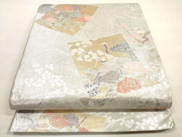 平和屋着物◎九百本佐賀錦　六通柄袋帯　色紙重ね花鳥文　金銀糸　正絹　逸品　DABG1445xg