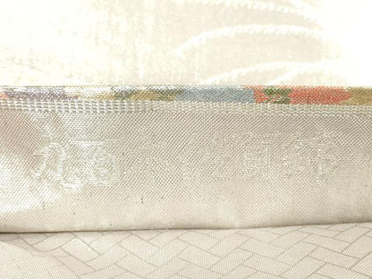 平和屋着物◎九百本佐賀錦　六通柄袋帯　色紙重ね花鳥文　金銀糸　正絹　逸品　DABG1445xg