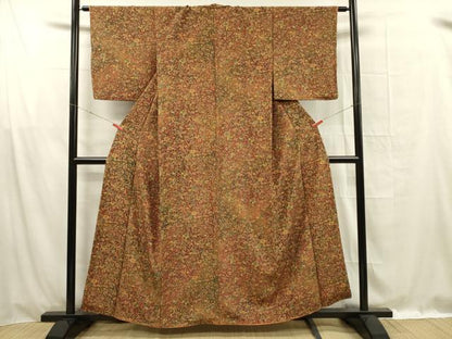 平和屋着物■上質な小紋　古代紗羅紗　反端付き　正絹　逸品　DABG1526ya