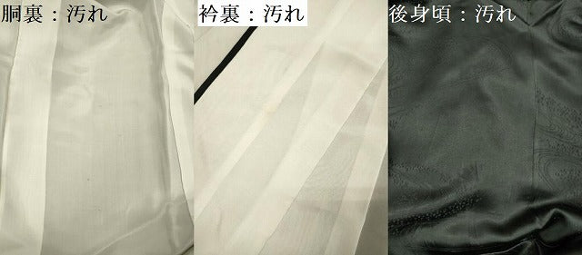 平和屋着物■訪問着　刺繍　舞花文　黒地　金彩　正絹　逸品　DABG1538ya