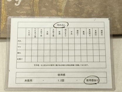 平和屋着物◎六通柄袋帯 立波文 金銀糸 正絹 逸品 DABG1578ya