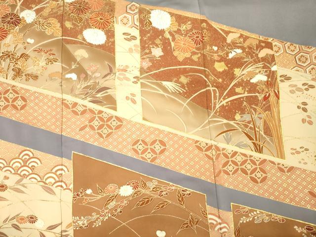 平和屋着物■中国三大刺繍　相良刺繍　色留袖　風景吉祥花文　金彩　正絹　逸品　DABG1602ya