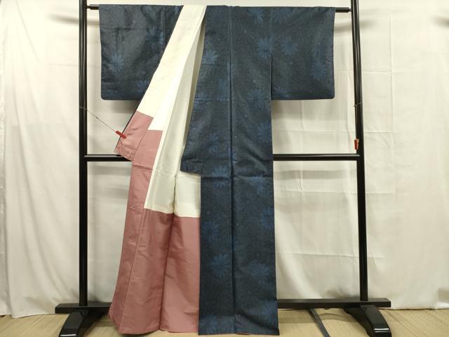 平和屋着物■上質な紬　菊尽くし　正絹　逸品　DABG1604ya