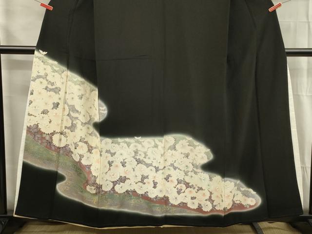平和屋着物■豪華黒留袖　菊尽くし　暈し染め　正絹　逸品　DABG1606ya