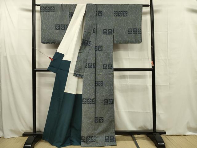 平和屋着物■本場村山大島紬　草花文　正絹　逸品　DABG1620ya