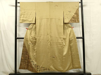 平和屋着物■訪問着 駒刺繍 花松文 金彩 正絹 逸品 DABG1624ya