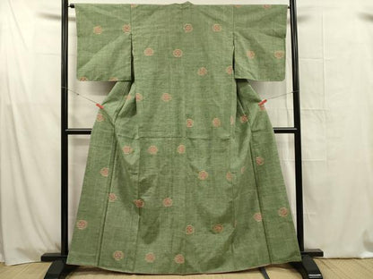 平和屋着物■上質な紬　抽象丸文　正絹　逸品　DABG1628ya
