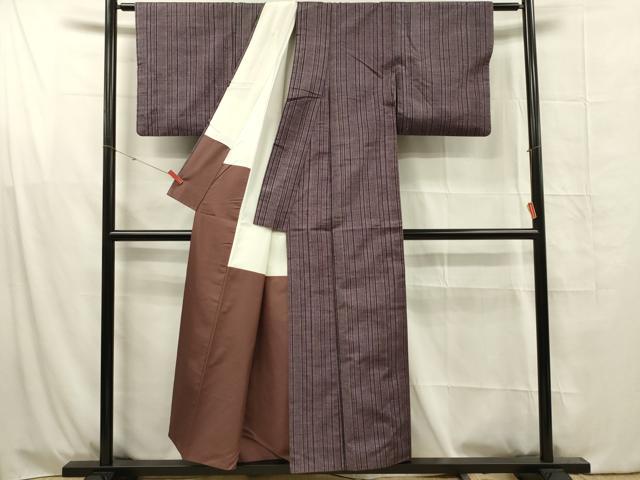 平和屋着物■上質な紬　間道　正絹　逸品　DABG1630ya