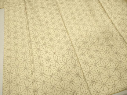 平和屋着物■上質な紬　麻の葉文様　正絹　逸品　DABG1635qa