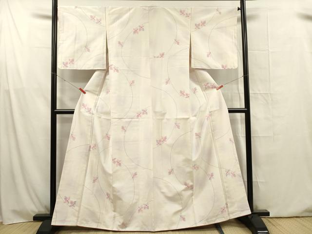 平和屋着物■上質な紬　枝花文　正絹　逸品　DABG1636ya