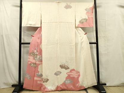 平和屋着物■訪問着　絞り　地紙花文　金彩　正絹　逸品　DABG1641ya