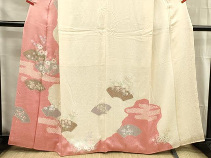 平和屋着物■訪問着　絞り　地紙花文　金彩　正絹　逸品　DABG1641ya