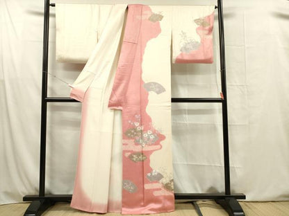 平和屋着物■訪問着　絞り　地紙花文　金彩　正絹　逸品　DABG1641ya