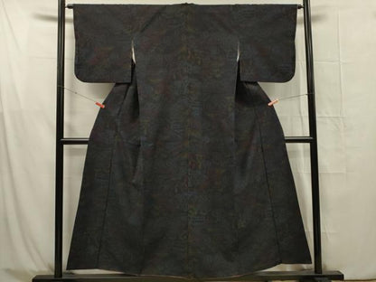 平和屋着物■上質な紬 流水風景花文 正絹 逸品 DABG1656ya