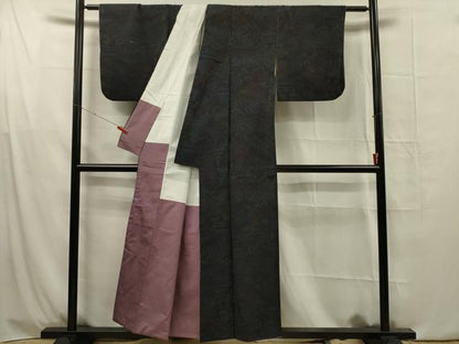 平和屋着物■上質な紬 流水風景花文 正絹 逸品 DABG1656ya